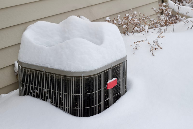HVAC System In Snow